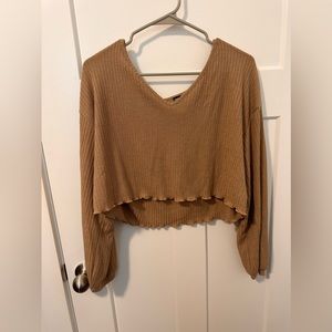 Cropped Brown Sweater